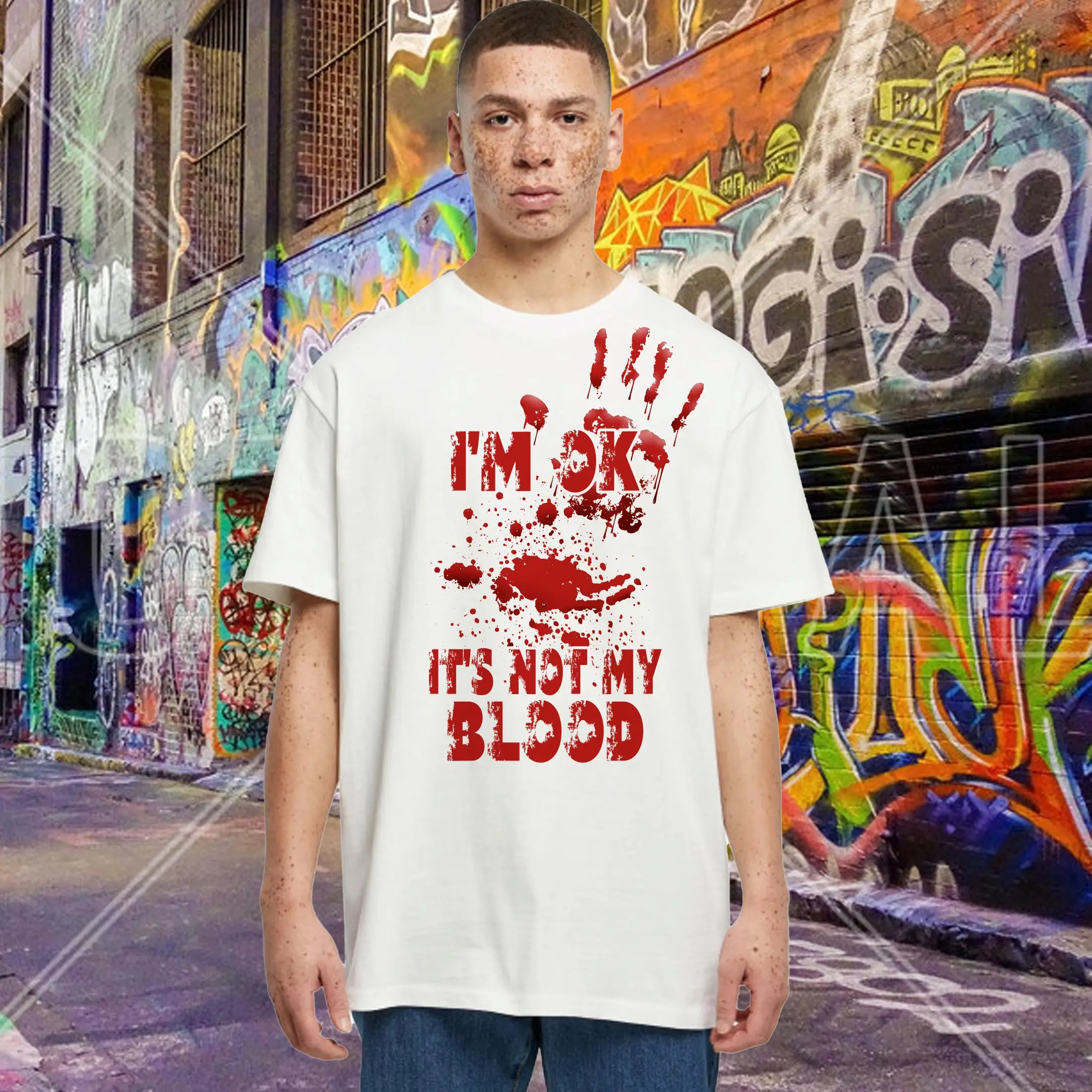T-shirt oversize homme IT'S NOT MY BLOOD