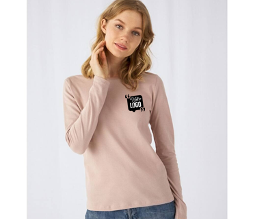 T-shirt manches longues en coton BIO femme publicitaire personnalisé